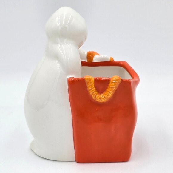 Vintage American Greetings Ghost "Trick Or Treat" Ceramic Candle Votive Holder - Picture 4 of 12